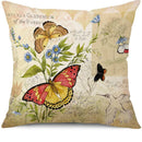 Axyaa Nature-Inspired Floral & Fauna Pillow Covers - Sofa Bedroom Car Cushion Cover