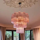 Axyaa Crystal Chandelier Pink Glass Pendant Light Luxury Lighting