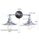 Axyaa Industrial Pink LED Wall Light with Pull Chain Switch - Two Heads Industrial Bedroom Lamp
