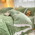 Axyaa Fresh Rabbit Milk Flour 4-Piece Bedding Set, Warm Autumn Quilt Cover & Bed Sheet