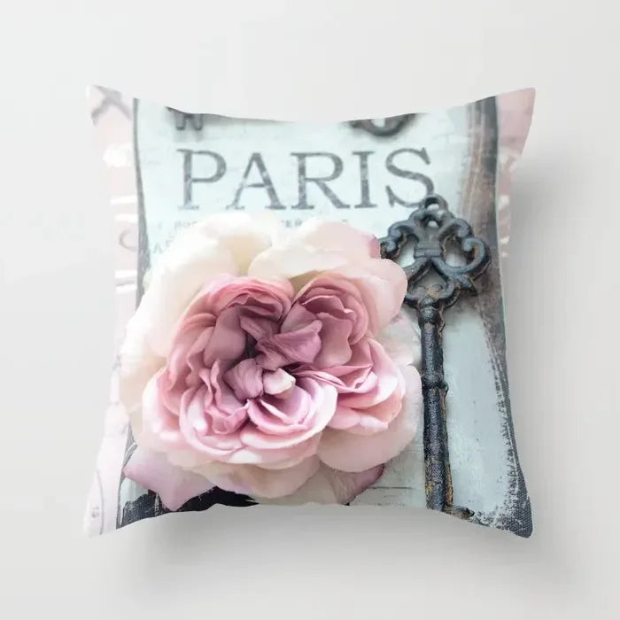 Axyaa Retro Floral Rose Print Pillowcase for Farmhouse Decor 45*45cm