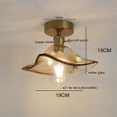 Axyaa Green Glass Copper LED Ceiling Lights for Home Lighting - Bedroom Living Room Balcony Lamp