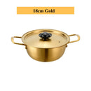Axyaa Stainless Steel Ramen Pot with Lid - Non-Stick Saucepan for Induction Cooker