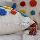 Axyaa Color Dot Tassel Cushion Cover 45x45cm for Living Room Sofa
