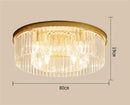 Axyaa Metal and Crystal Pendant Light - Stylish LED Chandelier for Living Room