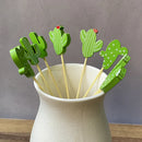 Axyaa Bamboo Fruit Stick Set - 100pc Cocktail Stirrers & Dessert Decoration