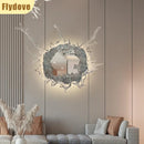 Axyaa Resin Acrylic LED Wall Lamp Water Spray Shape Decor Light