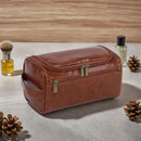 Axyaa Men's PU Leather Toiletry Bag: Personalized Travel Organizer for Groomsmen, Birthday, Bachelor Gift