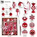 Axyaa Christmas Ball Mix Decoration Set Shatterproof Plastic Painted Xmas Ornament