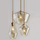 Axyaa Modern Amber LED Glass Chandelier Indoor Lighting Pendant Light