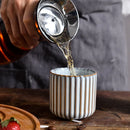Axyaa Ceramic Tea Cup - Japanese Style Striped Coffee Mug 180ml Mug Drinkware