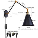 Axyaa Iron Gold LED Wall Lamp with Long Arm for Dining Living Room