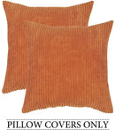 Axyaa Soft Corduroy Cushion Cover Striped Throw Pillow Case for Home Decor