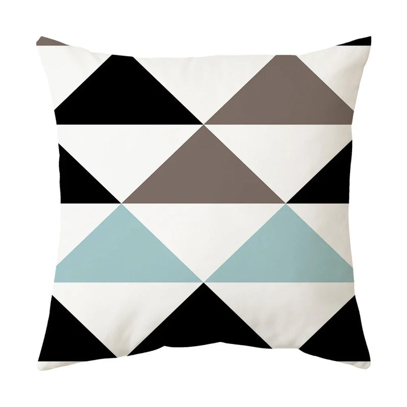 Axyaa Geometric Pattern Blue & White Pillow Case Home Decor Case
