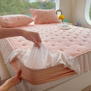 Axyaa Embroidery Floral Mattress Cover Thicken Lace Quilted Bed Cover Queen/King Sizes