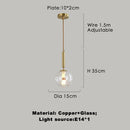 Axyaa Nordic Glass Pendant Light - Modern Gold Black Hanging Lamp for Home Interiors