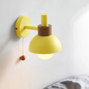 Axyaa Soft Colorful LED Wall Lamp - Nordic Bedroom Sconce with Pull Switch