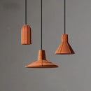 Axyaa Industrial Cement Pendant Lamp in Orange for Home Decor
