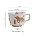 Axyaa Ceramic Coffee Mug with Vintage Wildlife Pattern