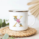 Floral Enamel Mugs: Vintage Design by Axyaa - Perfect for Coffee, Tea, and Desserts