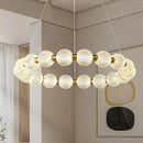 Axyaa Nordic LED Chandelier: Luxury Cream Bean Ceiling Light