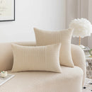 Axyaa Corduroy Throw Pillow Covers Striped Patchwork Farmhouse Classic