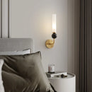 Axyaa Copper LED Wall Lamp Living Room Bedrom Sconce, Black Gold