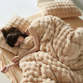 Axyaa Autumn/Winter Rabbit Fleece 4-Piece Bedding Set