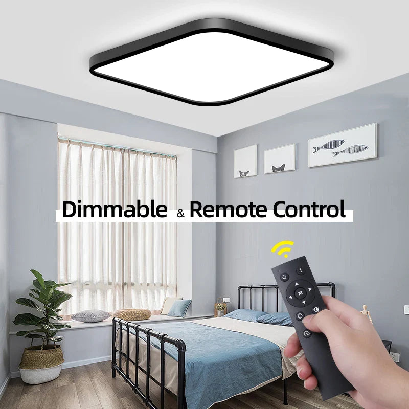 Dimmable LED Ceiling Lamp with Remote Control for Living Room by Axyaa