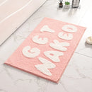 Axyaa Pink Microfiber Bath Mat 50x80cm Soft Non-Slip Fluffy Absorbent Funny Bathroom Rug