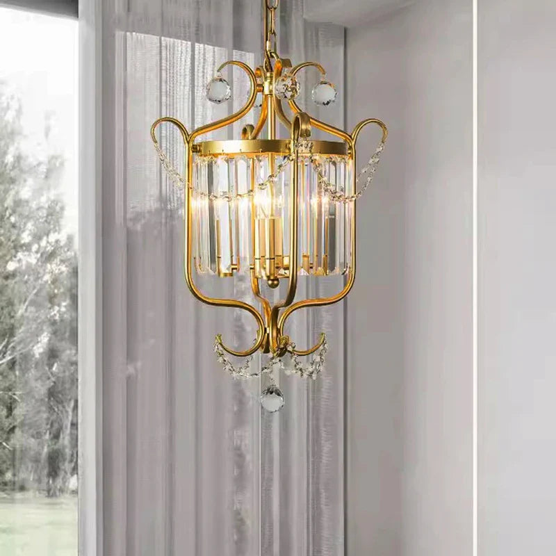 Axyaa Luxe Crystal Iron Art Chandelier for Living Dining Bedroom