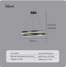Axyaa Black Ring LED Pendant Lamp for Living Room, Bedroom, Kitchen - Modern Minimalist Chandelier