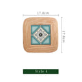 Axyaa Oak Wood Plate Mat - Light Luxury Insulation Pad for Dining Table