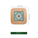 Axyaa Oak Wood Plate Mat - Light Luxury Insulation Pad for Dining Table