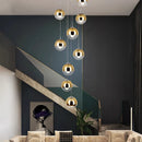 Axyaa Staircase Chandeliers LED Pendant Light Modern Home Decor Indoor Lighting