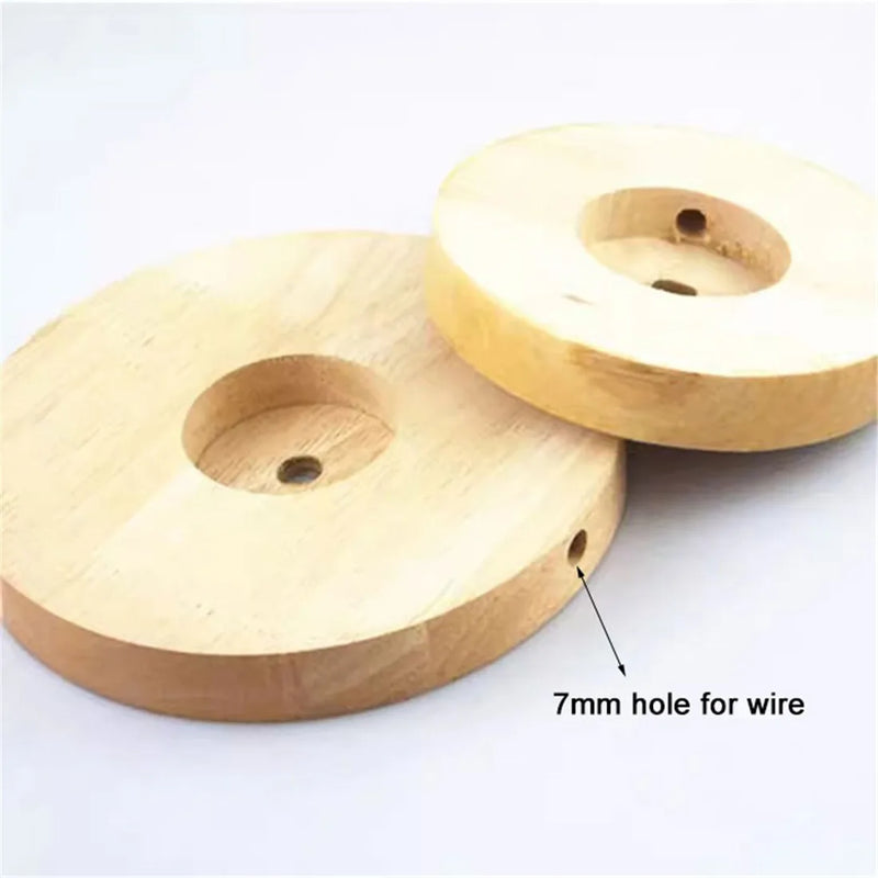 Axyaa Round Solid Wood Lamp Base for DIY Table Lamp