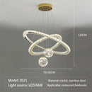 Axyaa Crystal LED Pendant Lamp with Remote Control, Dimmable Chandelier for Home Decor