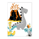 Axyaa Dinosaur Alphabet Number Custom Name Canvas Print Kids Room Decor