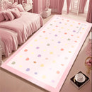 Axyaa Fluffy Pink Carpet: Soft, Minimalist Style Rug for Girl Bedroom, Living Room