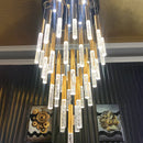 Axyaa Crystal LED Chandelier: Modern Nordic Minimalist Indoor Lighting