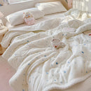 Axyaa Cartoon Rabbit Flannel Blanket: Winter Cozy Throw for Bed, Sofa, Travel