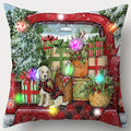Axyaa LED Christmas Pillowcase with Truck Gifts & Tree Pattern