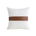 Axyaa PU Leather Patch Cushion Cover Simple Modern Home Decor Smooth Sofa Bed Pillow Cover