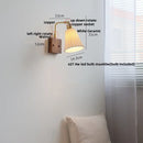 Axyaa Nordic LED Wall Lights Walnut Ash Rotatable Glass Copper Stair Fixtures
