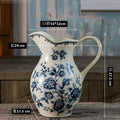 Axyaa American Retro Floral Ceramic Vases for Living Room Decor and Handicrafts
