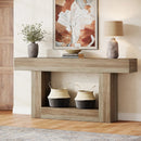 Tribesigns 63" Farmhouse Console Table - Axyaa Narrow 2-Tier Sofa Table & Entryway Furniture