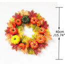 Axyaa Fall Wreath with Pumpkin, Pine Cones, Berries, Maple Garland - Thanksgiving Decor