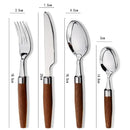 Axyaa Stainless Steel Cutlery Set with Wooden Handles