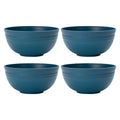 Axyaa Dark Blue Reusable Plastic Cereal Bowl Set for Food, Dessert, Camping