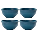 Axyaa Dark Blue Reusable Plastic Cereal Bowl Set for Food, Dessert, Camping
